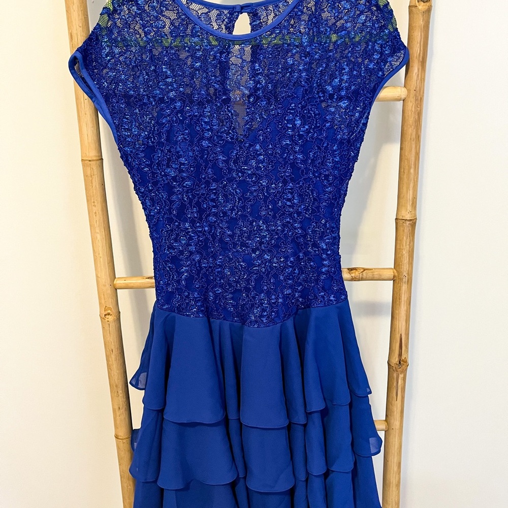 Late Edition Vintage 80's Blue Tiered Cocktail Dress